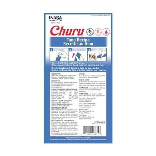 INABA Churu Cat Treats Tuna Recipe Lickable Purée, 0.5 oz Tubes (Pack of 4) thumbnail 2