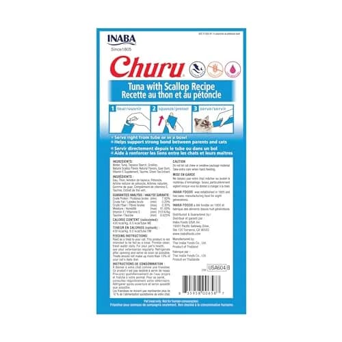 INABA Churu Tuna with Scallop Recipe Lickable Cat Treats, 0.5 oz Tubes (4 Pack) thumbnail 2