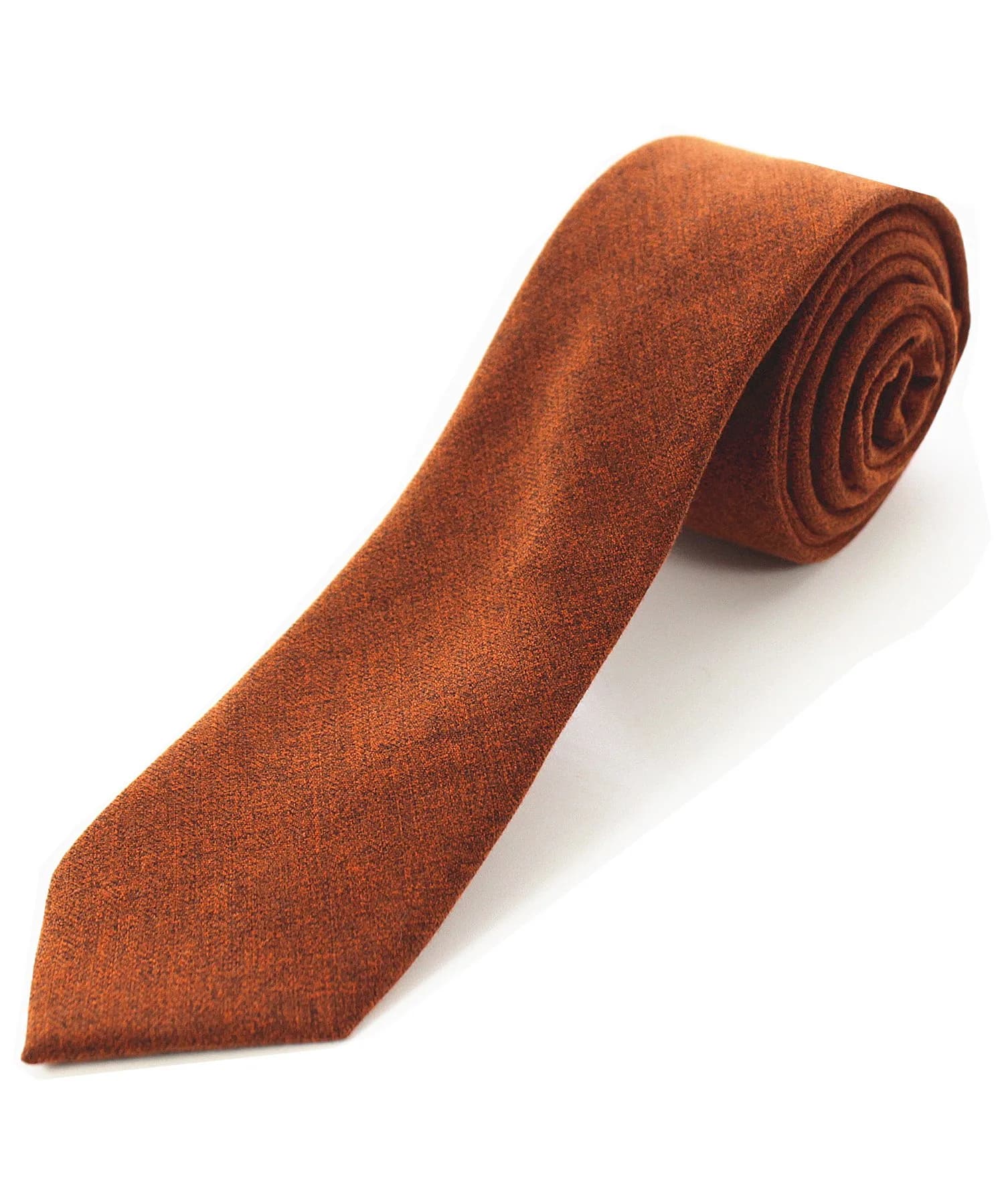 JEMYGINS Orange Cotton Cashmere Wool Skinny Tie 6cm (2.4") x 147cm (58") | Unique Design for Standout Style - main product image