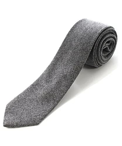 JEMYGINS 2.4" Cotton Necktie Gray Mens Cashmere Wool Skinny Tie | Unique Design for Business & Party (70-120 chars) thumbnail 1
