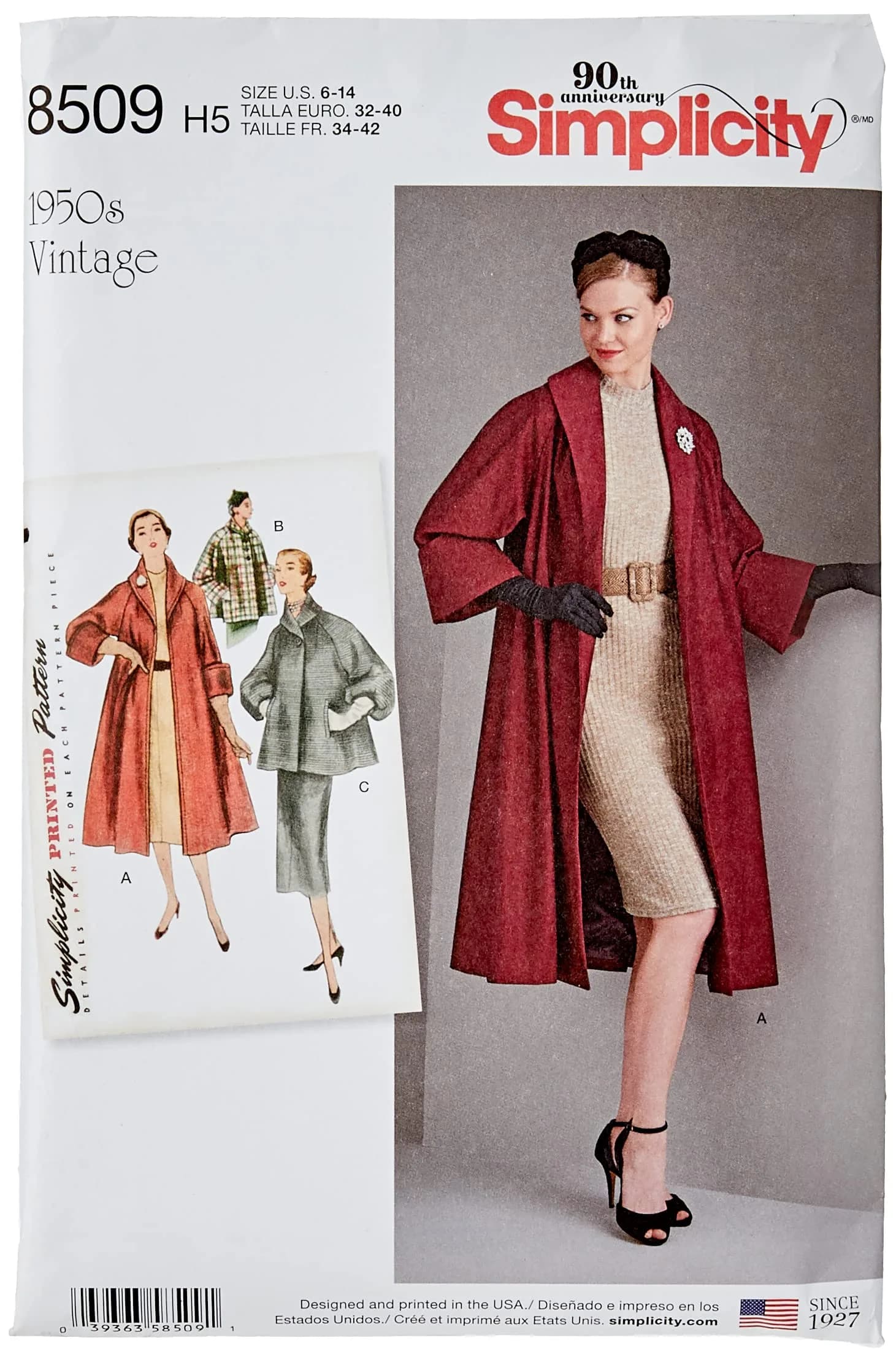 Simplicity Vintage Misses' Coat or Jacket Pattern, H5 (6-8-10-12-14) | Classic Sewing Pattern for Women