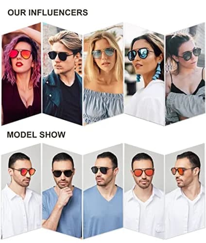 SOJOS Retro Polarized Double Bridge Sunglasses for Men Women SJ1051 | 63mm (2.48in) Lens Width thumbnail 4