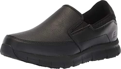 Skechers for Work Women's Nampa-Annod Food Service Shoe, Black Polyurethane, Size 8 | Slip-Resistant Comfort for Indian Kitchens thumbnail 1