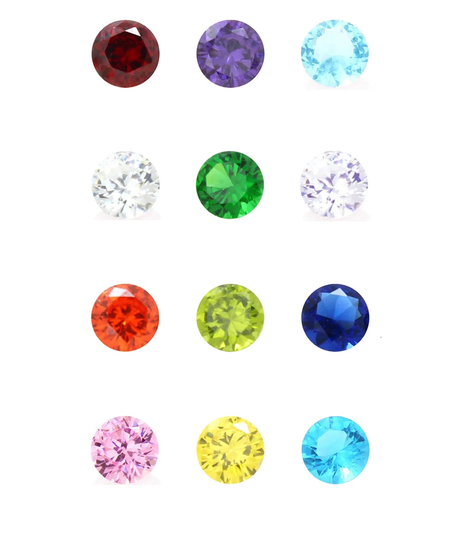Beffy 96Pcs 5mm Round Acrylic Birthstones for Floating Memory Lockets | Colorful Zodiac Symbols