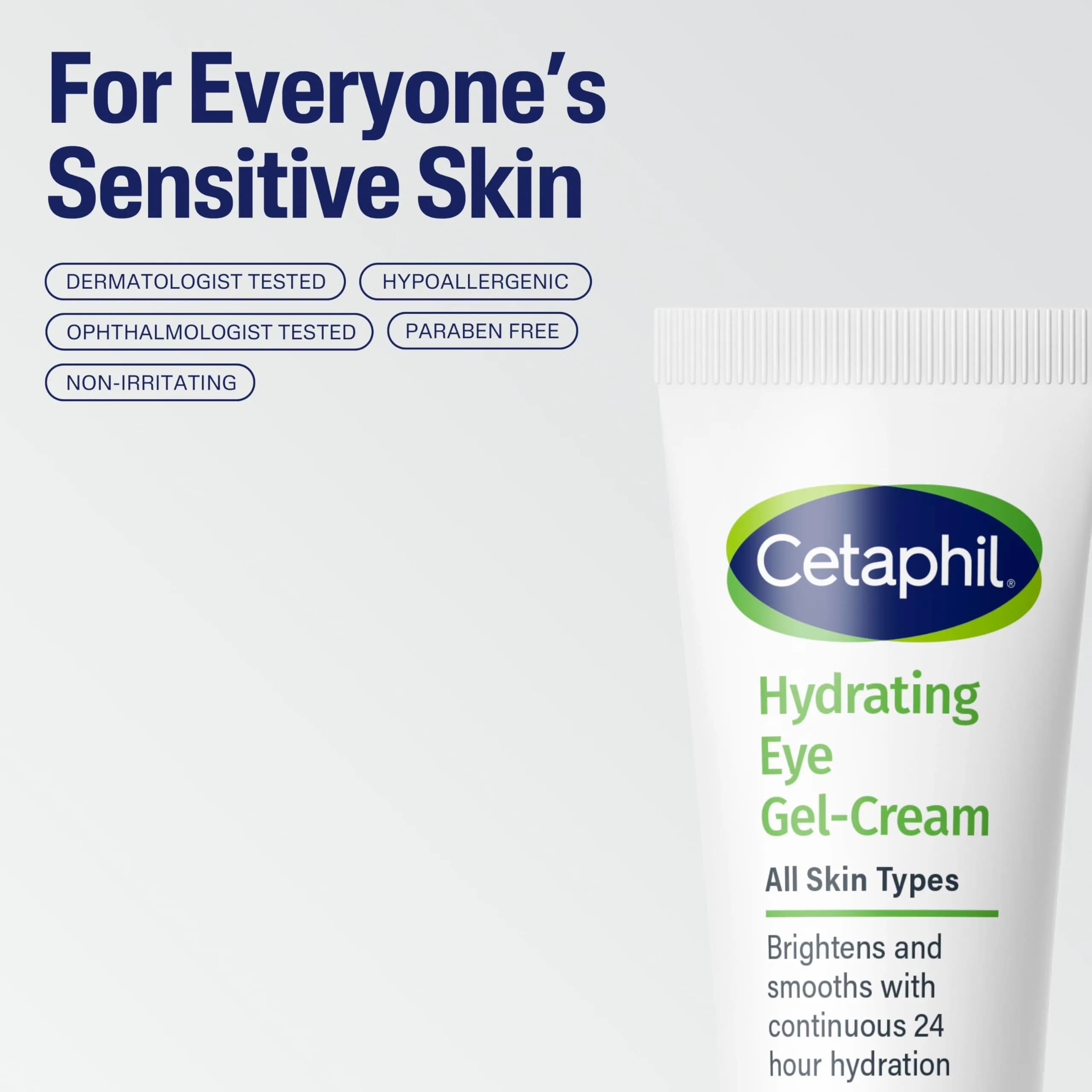 Cetaphil Hydrating Eye Gel-Cream 15ml (0.5 Fl Oz) | Hyaluronic Acid Brightening for Sensitive Skin - view 6