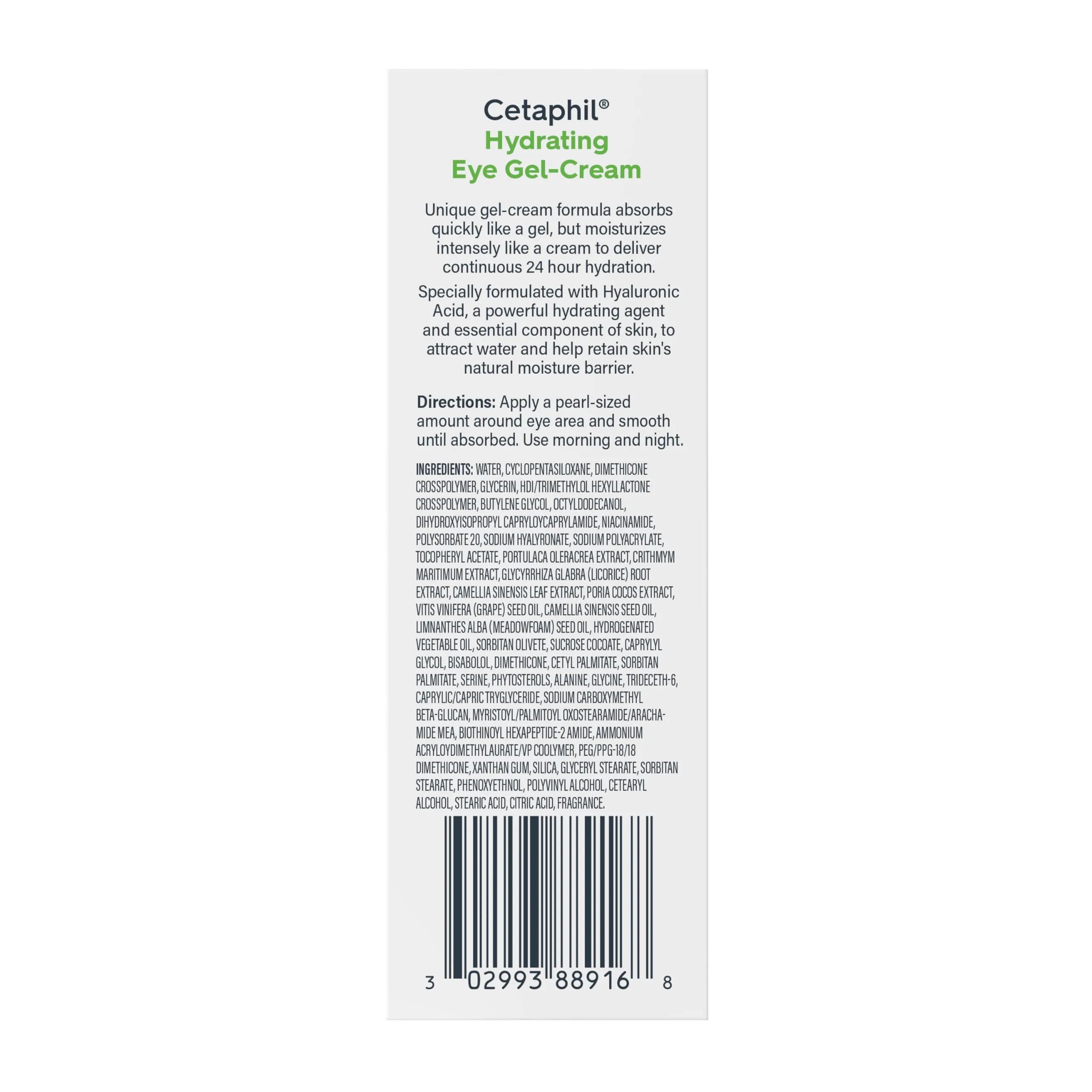 Cetaphil Hydrating Eye Gel-Cream 15ml (0.5 Fl Oz) | Hyaluronic Acid Brightening for Sensitive Skin - view 9