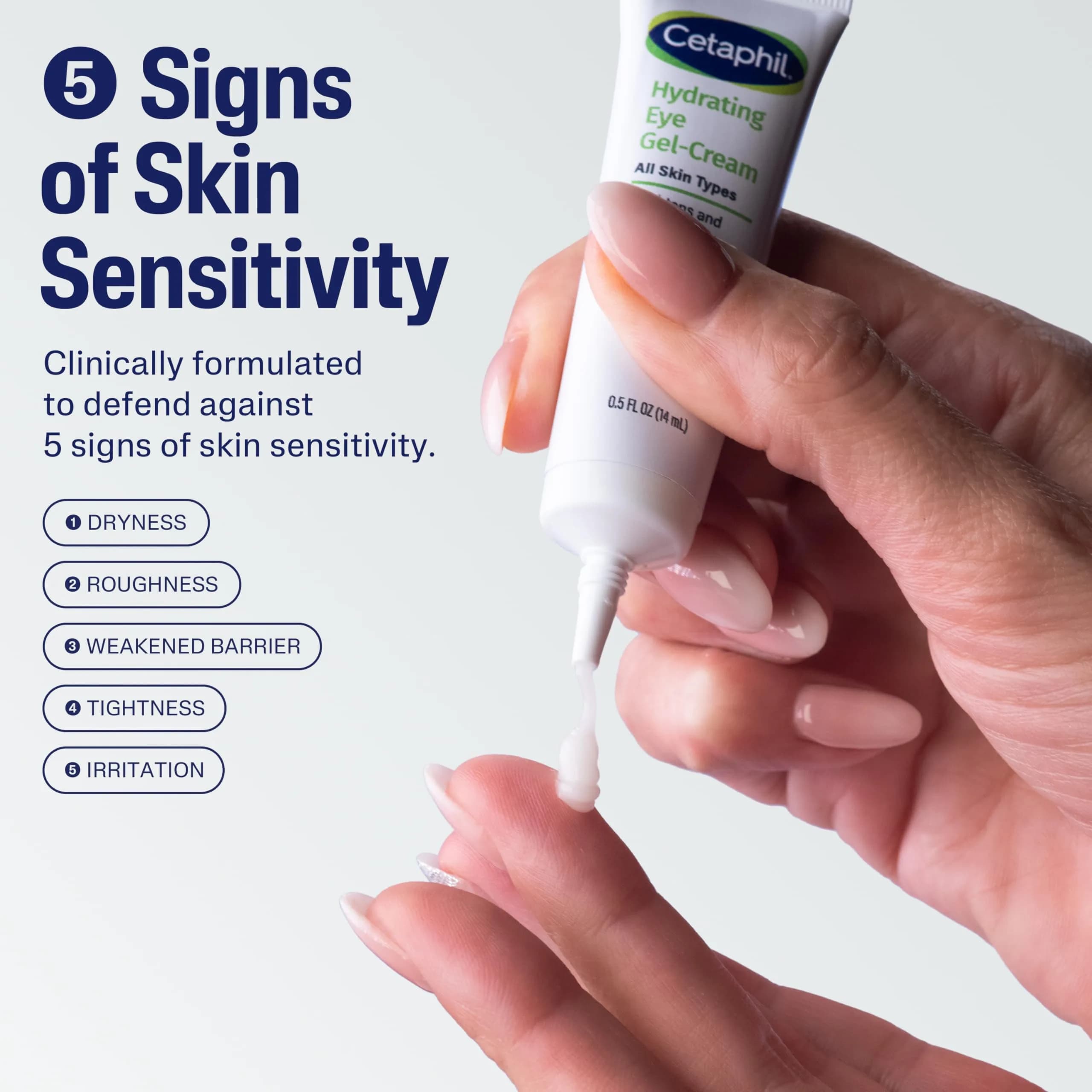 Cetaphil Hydrating Eye Gel-Cream 15ml (0.5 Fl Oz) | Hyaluronic Acid Brightening for Sensitive Skin - view 2