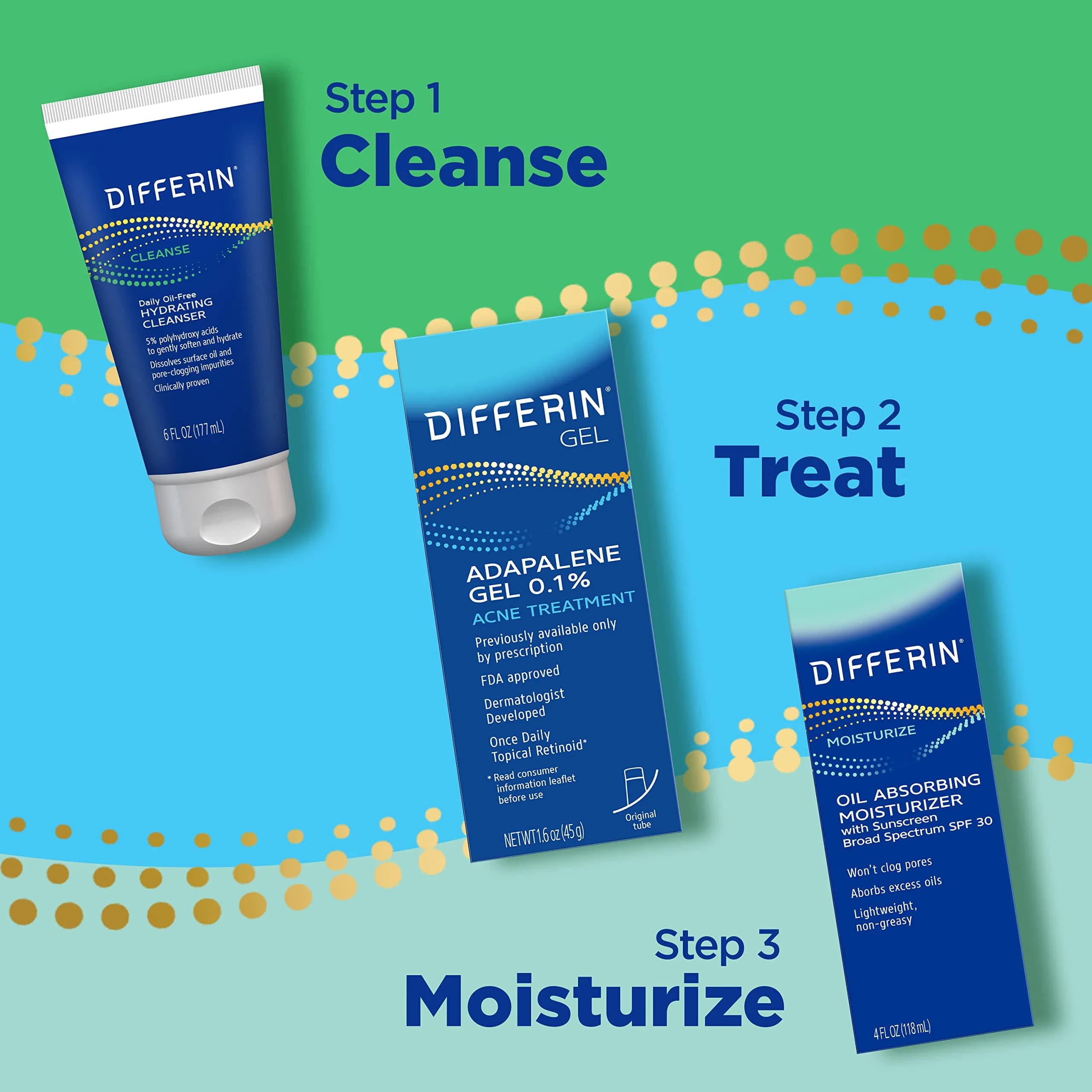 Differin Oil Absorbing Moisturizer with SPF 30, Gentle Skin Care for Acne Prone Sensitive Skin, 113g (4 Oz) - view 6