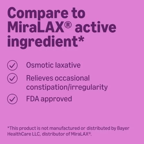 Amazon Basics ClearLax Polyethylene Glycol 3350 Powder for Solution 501.5 g (1.11 lb) | Osmotic Laxative for Relief thumbnail 3