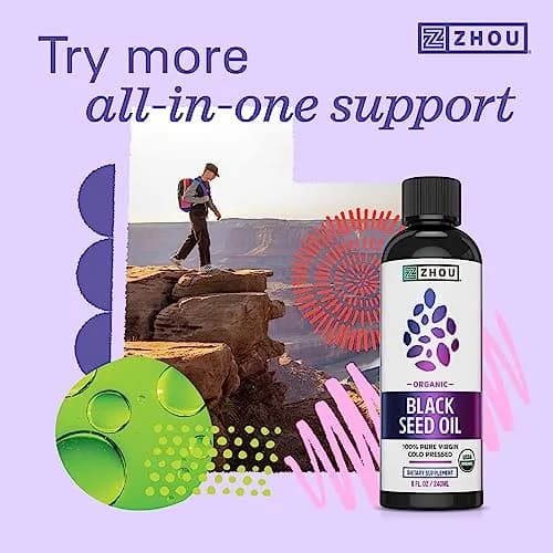 ZHOU Black Seed Oil Capsules 60 Count (Pack of 1) | Immune & Digestive Support with Thymoquinone thumbnail 4
