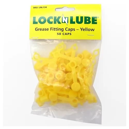 LockNLube Grease Fitting Caps 50 count Yellow | Fits Standard & Metric Fittings thumbnail 1