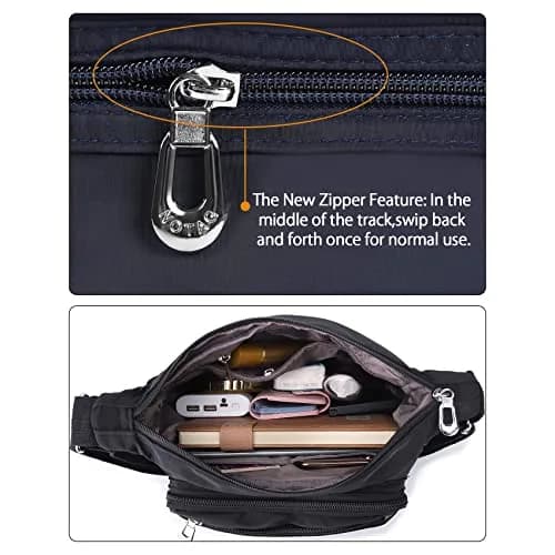 NOTAG Purple Nylon Crossbody Bag for Women, Large 31cm (12.2 inches) | Water Resistant Shoulder Bag with Adjustable Strap thumbnail 6