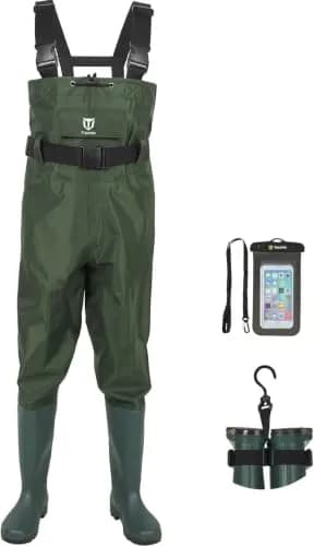 TIDEWE Chest Waders for Men Women Waterproof Fishing Waders GN M14 | Durable 420D Nylon & PVC, Lightweight & Comfortable (70-120 chars) thumbnail 1