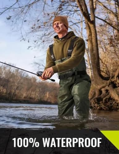 TIDEWE Chest Waders for Men Women Waterproof Fishing Waders GN M14 | Durable 420D Nylon & PVC, Lightweight & Comfortable (70-120 chars) thumbnail 6
