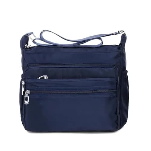 NOTAG Waterproof Crossbody Bag for Women - Small Size Navy Blue | Lightweight Nylon Shoulder Purse with Multiple Pockets thumbnail 1
