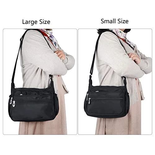 NOTAG Waterproof Crossbody Bag for Women - Small Size Navy Blue | Lightweight Nylon Shoulder Purse with Multiple Pockets thumbnail 2