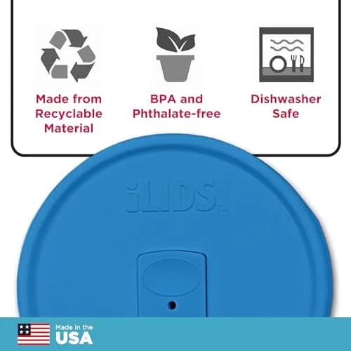 iLIDS Mason Jar Drink Lid, Wide Mouth, Sky Blue, 2 Pack | Spill-Resistant BPA-Free USA Made thumbnail 5