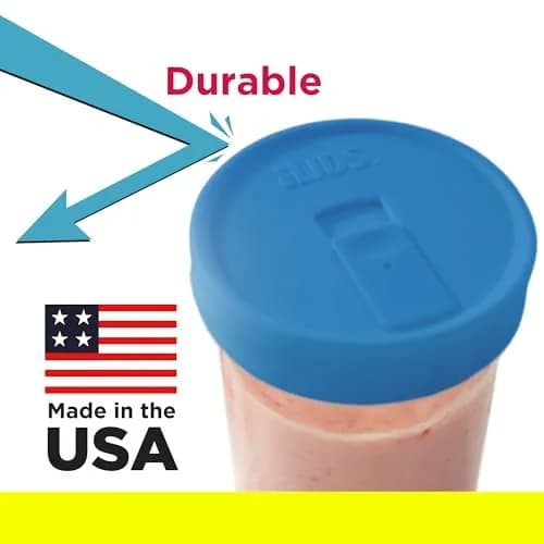 iLIDS Mason Jar Drink Lid, Wide Mouth, Sky Blue, 2 Pack | Spill-Resistant BPA-Free USA Made thumbnail 6