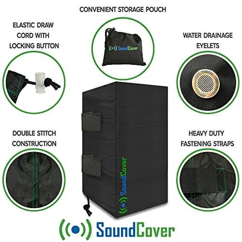 SoundCover Outdoor Speaker Covers for C-Bracket Mounts | UV50+ Water-Resistant Compact Set of 2 (10.4"H x 6.7"W x 8.3"D) thumbnail 3