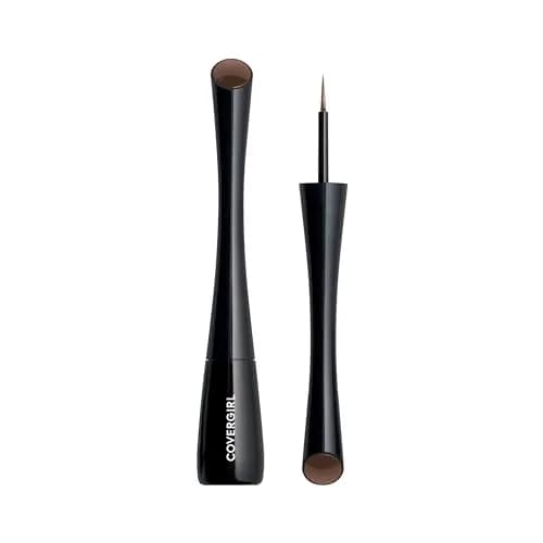COVERGIRL Get In Line Liquid Eyeliner, Bold Brown, 0.1 mm Tip | Long-Lasting Waterproof Formula