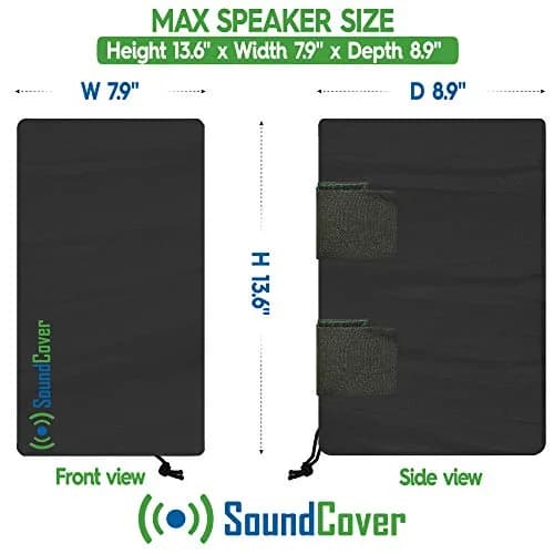 SoundCover Medium Outdoor Speaker Covers | UV50+ Water-Resistant 210T Polyester (13.6"H x 7.9"W x 8.9"D) | Set of 2 thumbnail 2