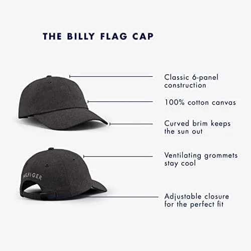 Tommy Hilfiger Dad Hat Billy Corner Flag Cap Hat, Navy Blazer, O/S | Classic Cotton Baseball Cap thumbnail 4