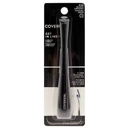 COVERGIRL Get In Line Liquid Eyeliner, Black Crystal | Ultra Fine 0.1mm Tip for Precise Wing (70-120 chars) thumbnail 1