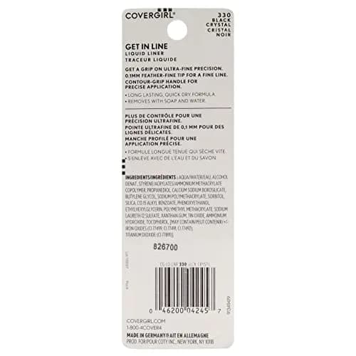 COVERGIRL Get In Line Liquid Eyeliner, Black Crystal | Ultra Fine 0.1mm Tip for Precise Wing (70-120 chars) thumbnail 2