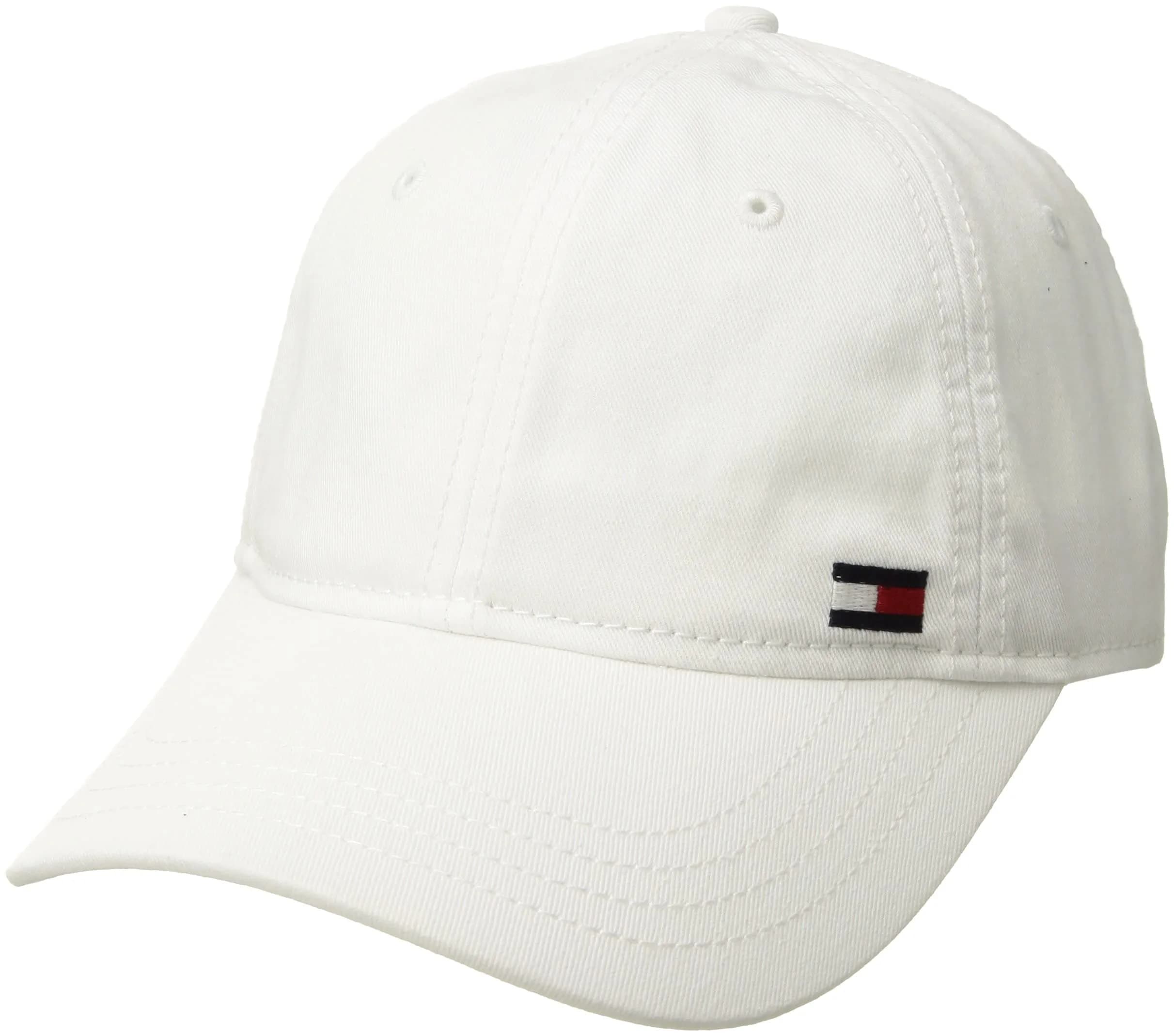 Tommy Hilfiger Men's Billy Corner Flag Dad Hat - Classic White, One Size