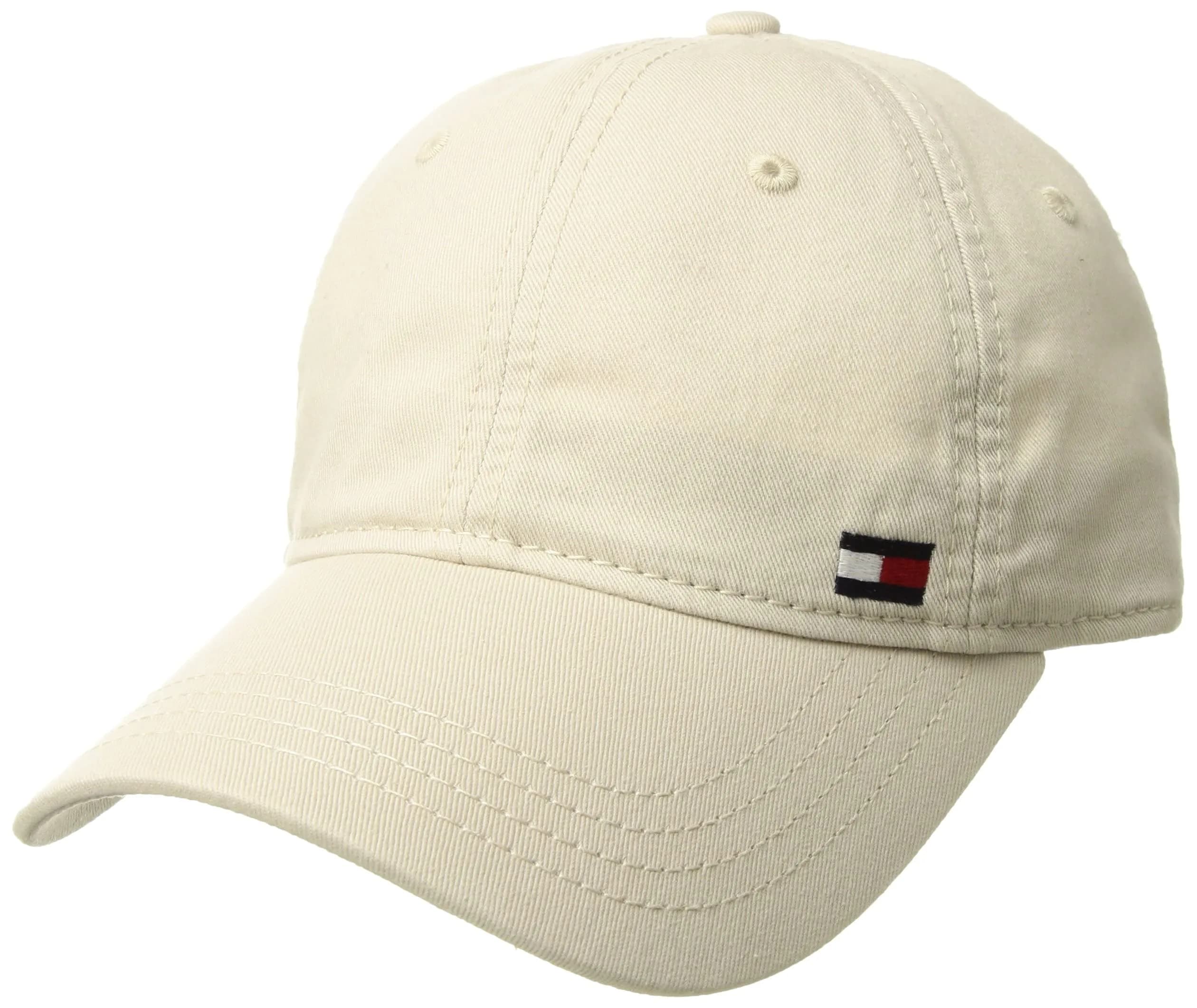 Tommy Hilfiger Men's Billy Corner Flag Dad Hat, Stone, One Size — Stone