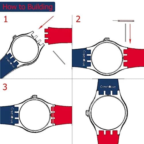 GREENOLIVE Silicone Rubber Watch Strap for Swatch 19mm (0.75 in) | Water-Resistant, Breathable, Lightweight thumbnail 4