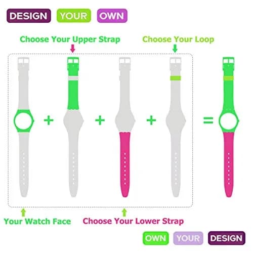 GREENOLIVE Silicone Rubber Watch Strap for Swatch 19mm (0.75 in) | Water-Resistant, Breathable, Lightweight thumbnail 5