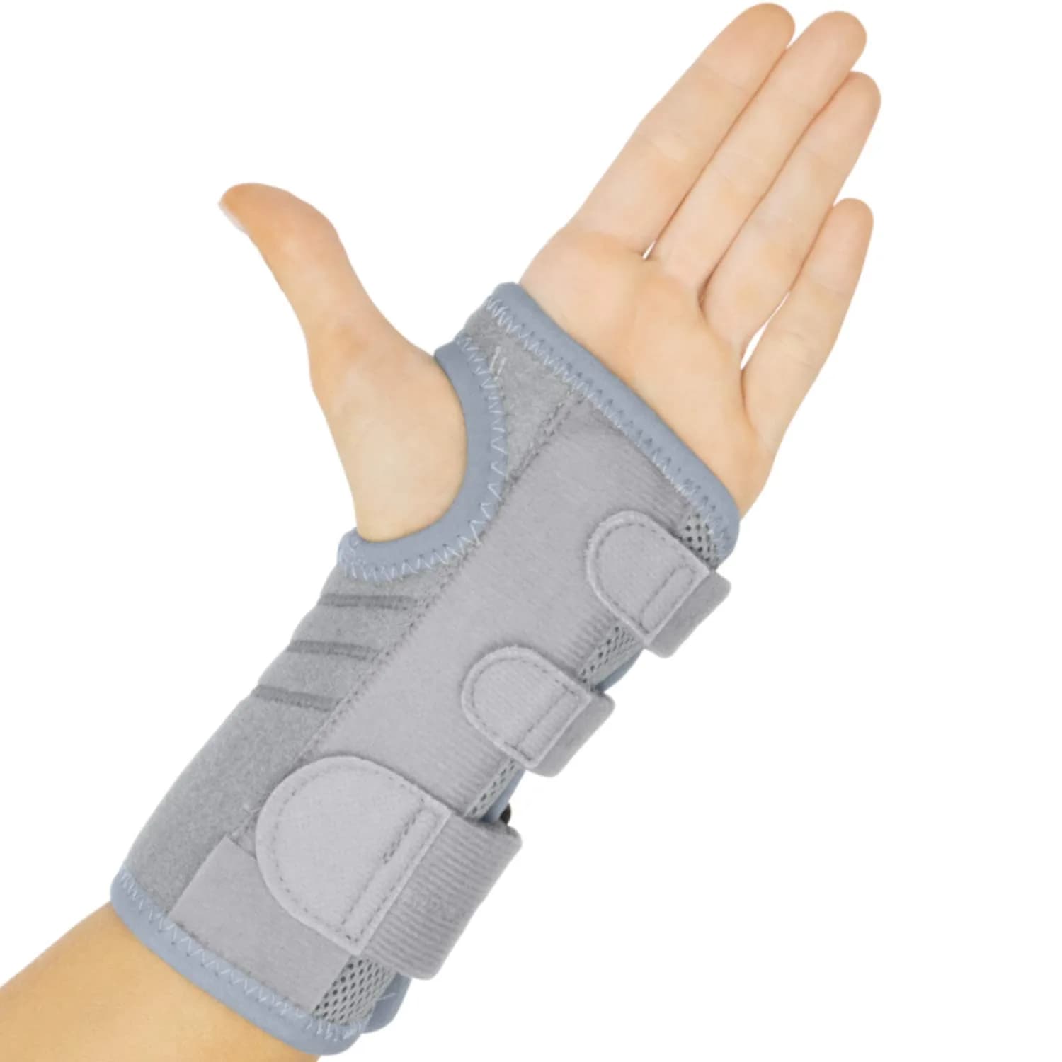 Vive Carpal Tunnel Wrist Brace with Splint for Left or Right Hand | Adjustable Support for Wrist Pain Relief — Gray