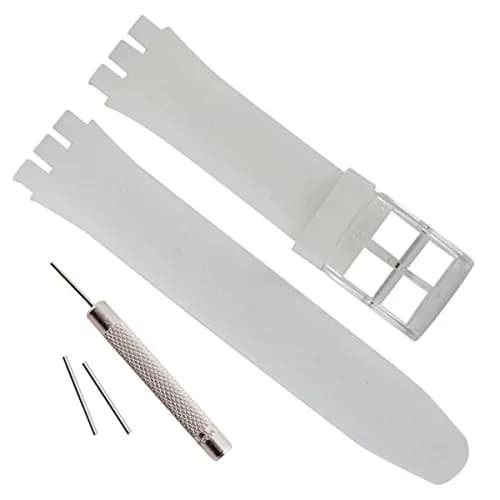 GREENOLIVE Replacement Silicone Watch Strap for Swatch 17mm Translucent | Lightweight & Waterproof thumbnail 1