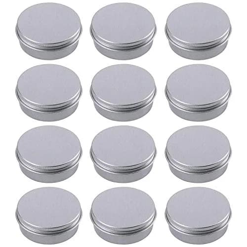 Hulless 12 Pack 1 Ounce (30 ml) Aluminum Tin Jars with Screw Lids | Refillable Cosmetic Containers thumbnail 1