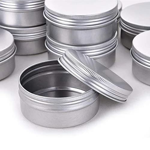 Hulless 12 Pack 1 Ounce (30 ml) Aluminum Tin Jars with Screw Lids | Refillable Cosmetic Containers thumbnail 4