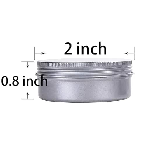 Hulless 12 Pack 1 Ounce (30 ml) Aluminum Tin Jars with Screw Lids | Refillable Cosmetic Containers thumbnail 2