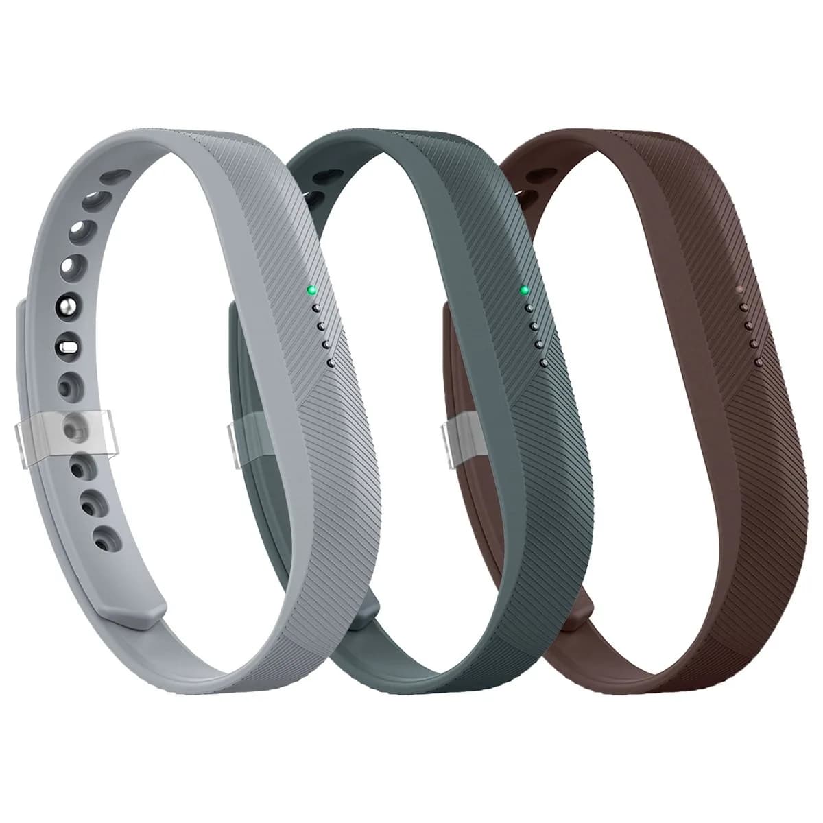 AIUNIT Flex 2 Replacement Band 3 Pack | Sport & Fitness Wristbands for Men Women — B10-Coffee/Gray/Slate