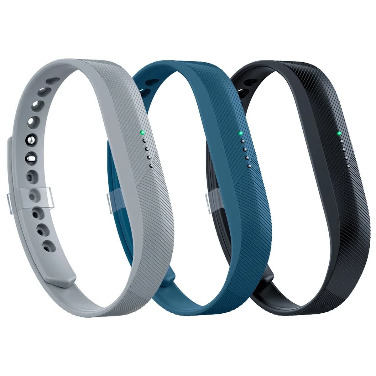 AIUNIT Compatible Flex 2 Band 3 Pack | Sport Wristbands for Flex 2, Small & Large Sizes — B01-Black/Navy/Gray