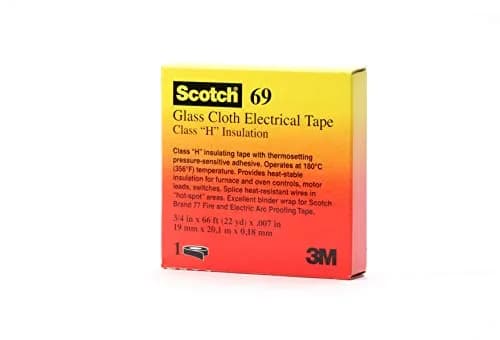 3M Glass Cloth Electrical Tape 69, 1/2" x 36 yd, White | High Temp Insulation & Flame Retardant thumbnail 2