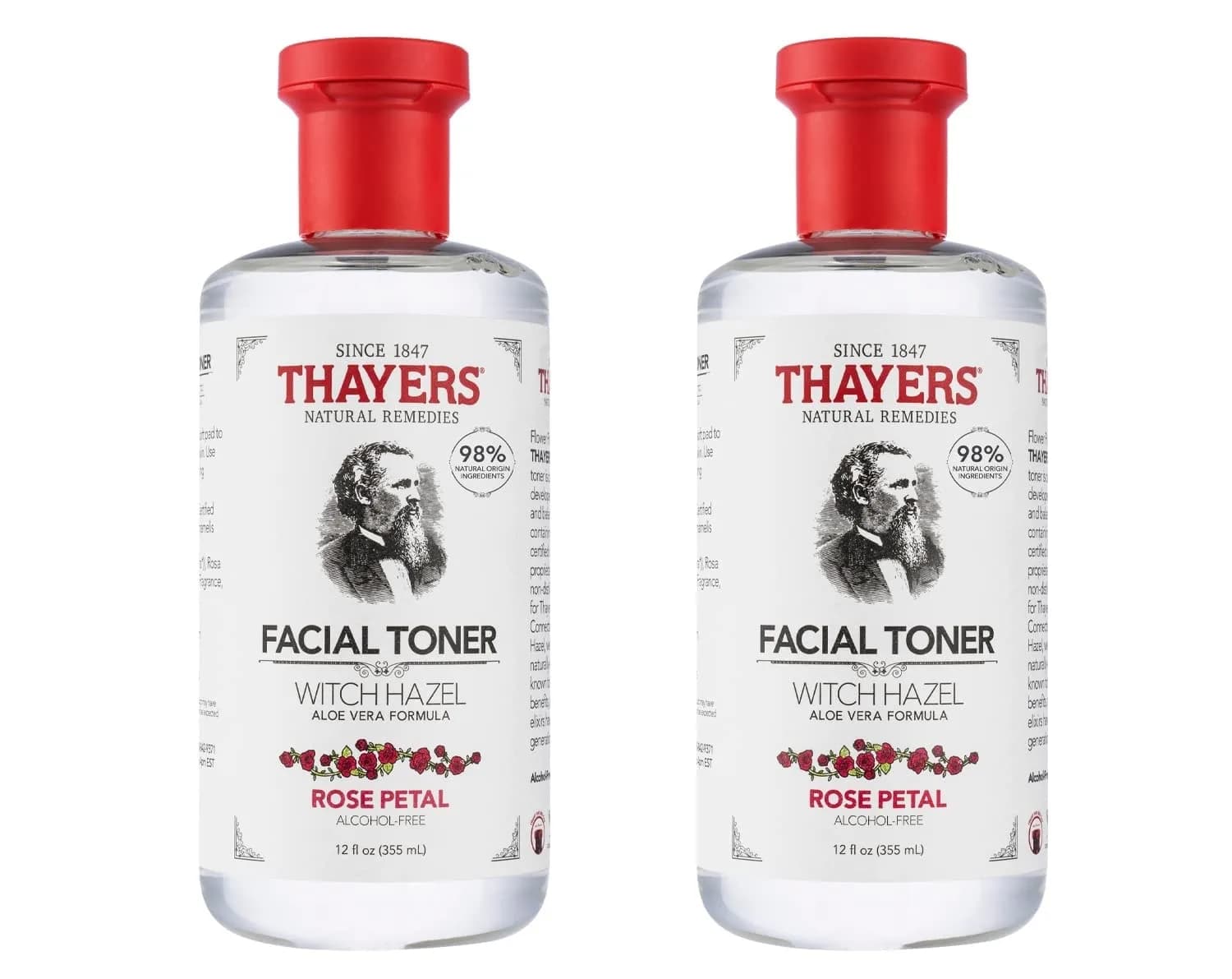 Thayers Alcohol-Free Rose Petal Witch Hazel Toner with Aloe Vera - 12 Oz (Pack of 2) - main product image