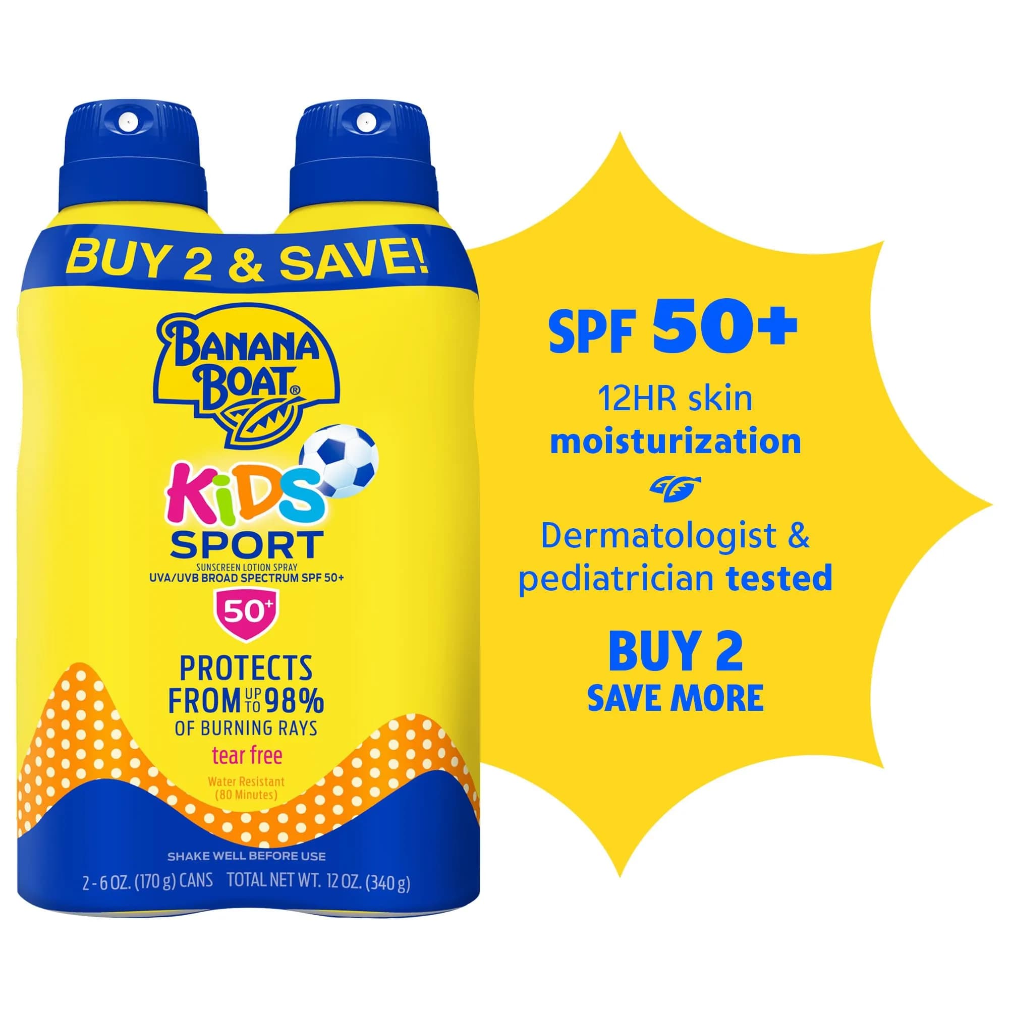 Banana Boat UltraMist Kids Clear Spray Sunscreen SPF 50 (6 oz, Pack of 2) | Pediatrician-Tested Sun Protection - view 2