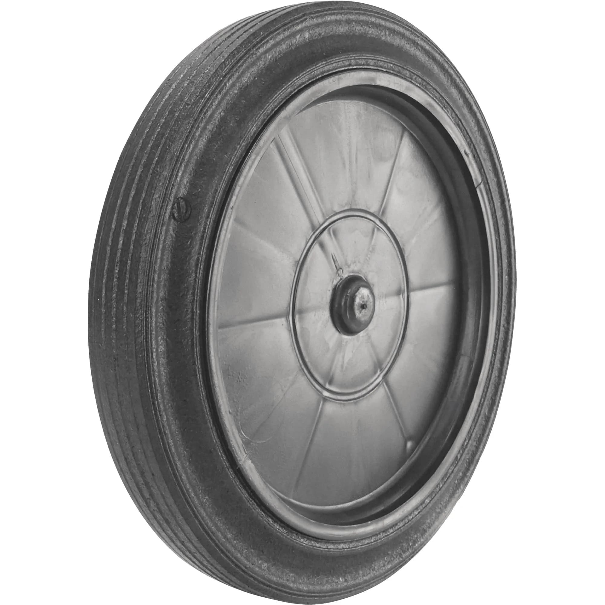 Roll-Tech 12in Snap-Lock Trash Can Replacement Wheel, Black | Quiet Rubber Tire, 330 lbs Load