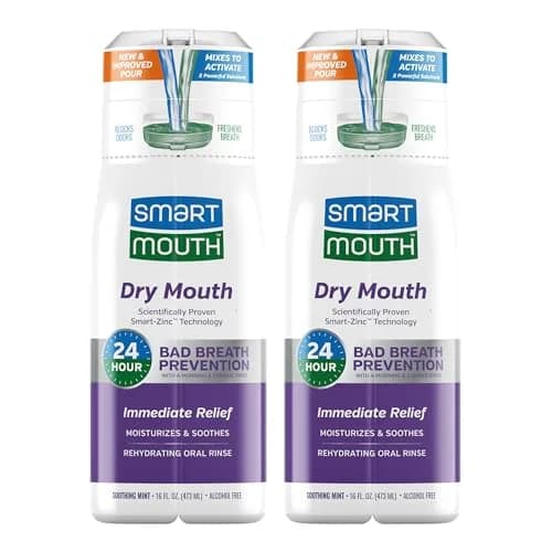 SmartMouth Dry Mouth Zinc Activated Mouthwash, Mint, 16 fl oz (473 ml) | Moisturizes & Eliminates Bad Breath thumbnail 1