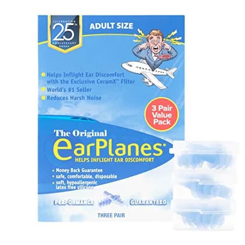Earplanes Super Soft Adult Ear Plugs for Air Travel | Regulates Cabin Pressure & Noise Reduction thumbnail 4