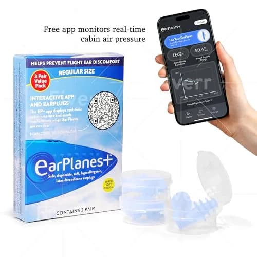 Earplanes Super Soft Adult Ear Plugs for Air Travel | Regulates Cabin Pressure & Noise Reduction thumbnail 3