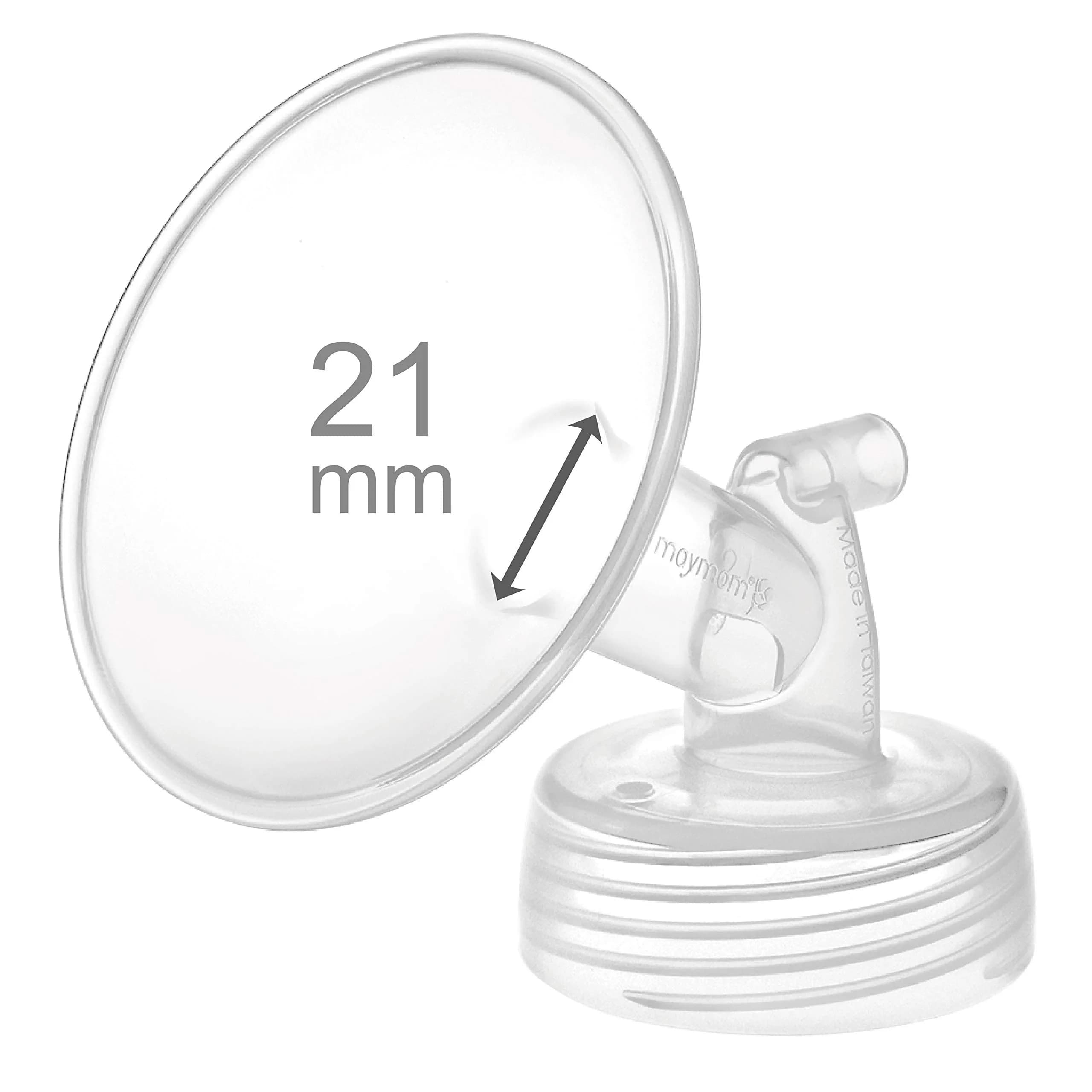 Maymom 21mm Flange for Spectra S1/S2/9 Plus Breastpump | BPA-Free Plastic, Hypoallergenic — One Flange Clear