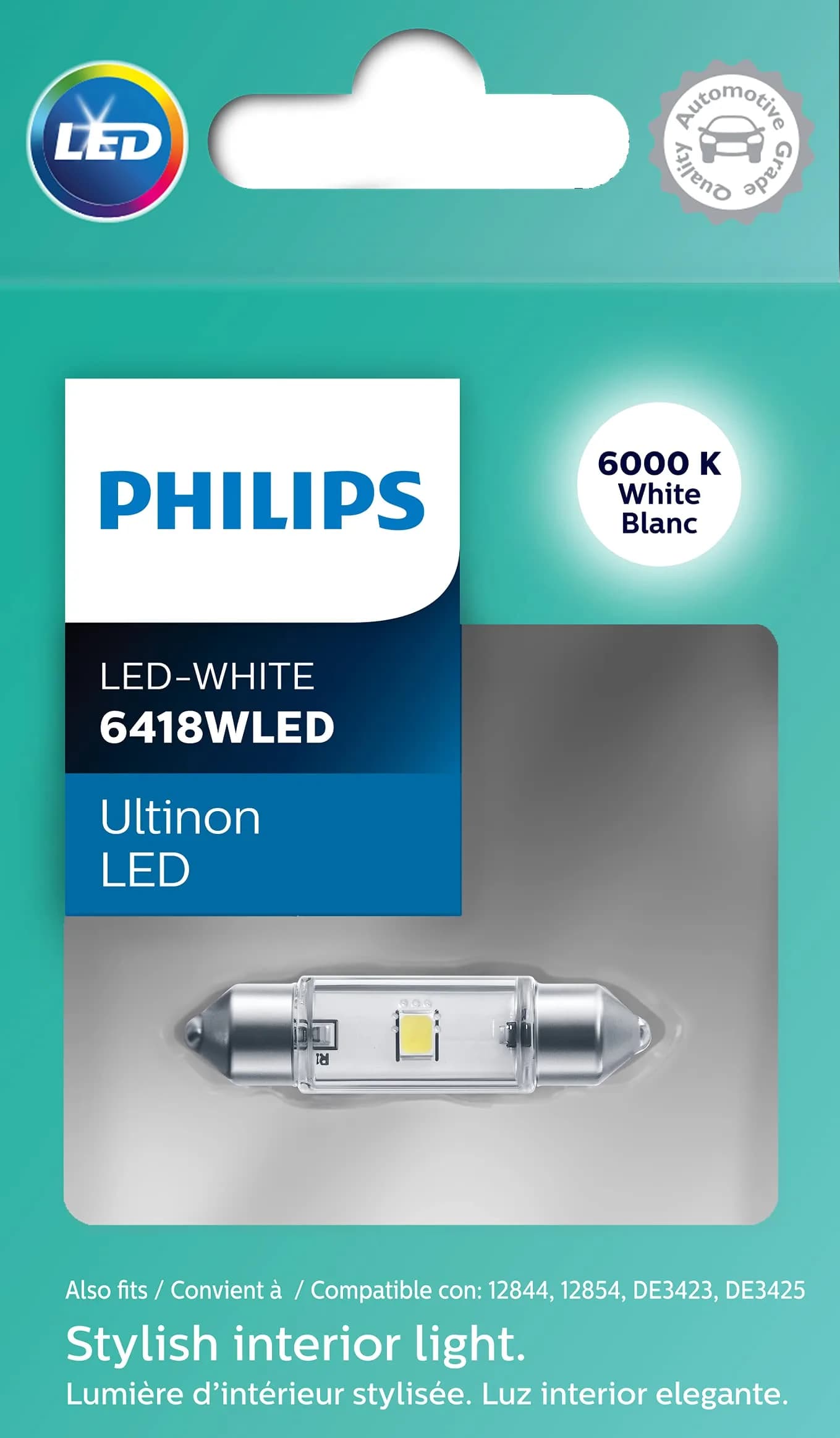 Philips Ultinon LED Bulb White 1 Pack | 6000K Bright White Light for Cars