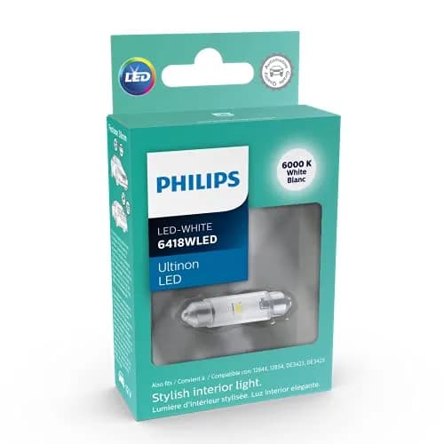 Philips Ultinon LED Bulb White 1 Pack | 6000K Bright White Light for Cars thumbnail 2