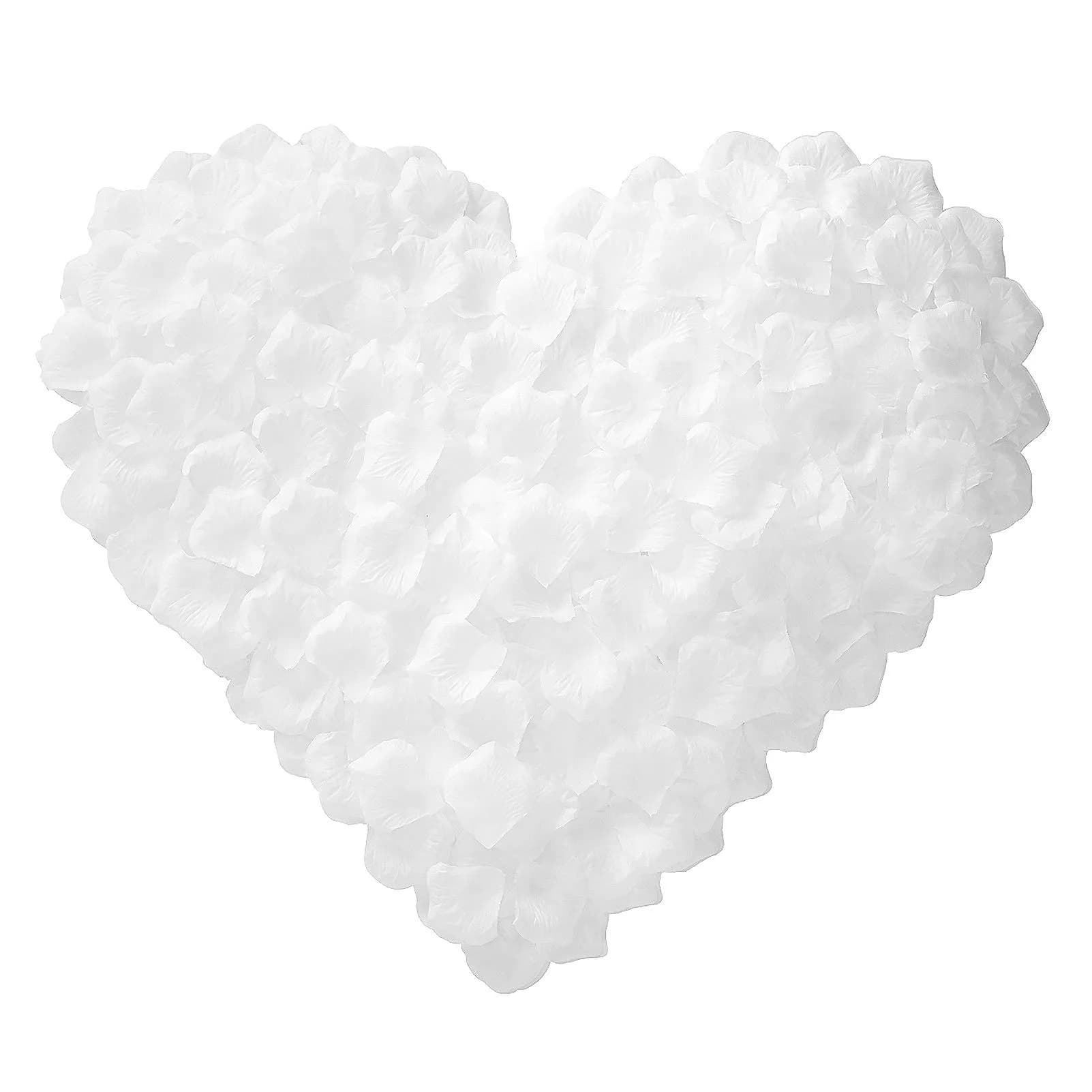 BESKIT Artificial Fake Rose Petals, Silk Flowers Petals, 3000 PCS, White | Reusable, Realistic Wedding Decor